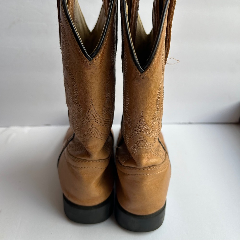 Cody James Showdown‎ Cowboy Boots Youth Kids 13.5 Tan Leather Western Stitched - Picture 6 of 9